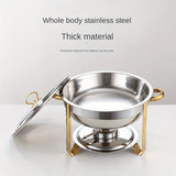 Set, Stainless Steel Chafing Dish Buffet Set, 4.5L Round Catering Chafer Warmer Set With Tray, Pan, Lid, Stand