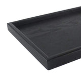 2X Wooden Serving Tray Tea Dishes Plate- Black, 25X18x2cm