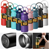 1200ml Insulated Bottle Stainless Steel Thermal Water Cup BPA Free Portable Tumbler Wide Mouth Opening for Outdoor Travel