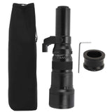 500mm F6.3 Prime Telephoto Lens Manual Focus Lens with T2 NEX Adapter Ring for Full Frame Mirrorless Camera Black