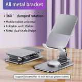 360° Rotating Metal Mobile Portable Folding Lazy Desktop Live Bracket For iPhone 15 14 Samsung Phablet Phone Holder