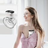 Wearable Electric Breast Hands Free Milk Pump with LED Display 4 Modes 9 Levels of Suction 180mL Capacity Food-grade