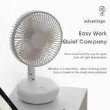Standing Fan - 6 Inch Folding Portable with Telescopic/USB, Rechargeable Battery, 3 Speeds, Super Quiet, Adjustable Height