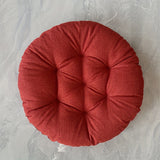 Round linen PUF with wheels - meditation cushion, soft and breathable seat cushion