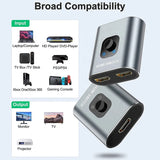 HDMI-Compatible Splitter 4K Switch Bi-Direction 1x2/2x1 HD 2 in 1 Out for PS4/5 TV Box Switcher Adapter