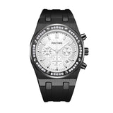 PINTIME Men's Watches Casuals Silicone Strap Fashion Quartz Wristwatch Sports Chronograph Calendar Clock Waterproof Reloj Hombre