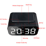 USB Fast Charger Wireless Charger Alarm Clock Bluetooth Speaker Fm Radio Desktop Clocks LED Smart Digital Clock Multifunction