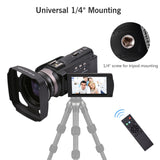 4K 60FPS HD Digital Camera DV Camcorder 48MP 16X Zoom 3" Rotatable LCD Touch Screen IR Night Vision for Video Recording