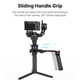 Sliding Handle Handgrip Stabilizer Extension Handle Aluminum with Cold Shoe 1/4 Screw for Ronin S2/ Ronin SC2 Gimbal Stabilizer