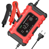 FOXSUR Fully Automatic 12V/6A Pulse Repair Maintenance LCD Display Smart Car Battery Charger for Gel Lead Acid