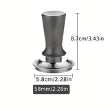 1pc, 304 Stainless Steel Coffee Tamper - Balanced Force 30 Lbs, Flat Bottom, Elastic Constant Force Filling Machine