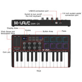 M-VAVE 25-Key Control Mini USB Keyboard MIDI Controller with 25 Velocity Sensitive Keys RGB Backlit Pads 8 Knobs