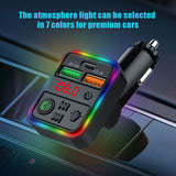 P18 Bluetooth-compatible 5.0 Multifunctional Car Kit FM Transmitter Audio Receiver MP3 Player 3.1A 2 USB Fast Charging