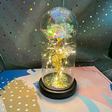 1pc Eternal Light Up Galaxy Roses - rose of love Pink Shiny Butterfly Rose Flower in Glass Dome - Perfect Christmas, Mother's Day, Anniversary, Birthday Gift for Women, Mom, Grandma, Wife