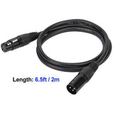 6.5Ft/2M Cable - 8PCS 3 Pin Cables DMX Wires - DMX512 XLR Male to Female Stage Light Signal Cable