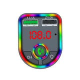 Colorful Breathing Atmosphere F6 FM Transmitter USB Charger Portable Adapter Dual Ports Hand free Lamp Car MP3 Player