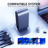 12-in-1 Docking Station PD 100W Type C to HDMI Adapter 4K 30Hz VGA RJ45 3.0 HUB USB Splitter for Laptop