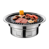 13-Inch Korean BBQ Multifunctional Charcoal Barbecue Round Camping Stove Tabletop Grill with Grilled Net