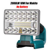 18W 2000LM LED Work Portable Outdoor Camping Light Rechargeable Lamps Flashlight for 18V Li-ion Battery
