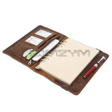A5 Leather Office Document Holder Detachable Buckle 6 Ring Loose-leaf Notebook Cover Business Stationery