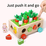 Multifunctional From 1 2 3 Years Plug-In Gift Toy Sorting Game Wooden Puzzle Carrot Harvest Easy To Use