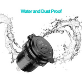 C Charger Socket 12V/24V Multiple USB Outlet Two 45W PD USB-C & QC3.0 Ports with Power Switch Fast Car Adapter