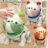 AI Intelligent Voice Dog Touch Sensing Recording And Repeating Remote Control Machine Dog Early Education Puzzle Electric Toys