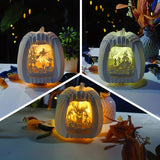 3pcs/set Halloween Pumpkin Combination Lamp- Indoor/outdoor Table, Party, Nightmare Halloween Pumpkin Pop-up SVG, Silhouette, PDF Template Christmas Nightmare, Halloween Paper Cuttings Lamp Box, Shadow Box - Perfect Halloween Gift