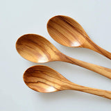 6 Pcs Olive Wood Spoon Set Wooden Soup Spoons Coffee Tea Stirring Serving Utensils For Kitchen Mixing Cooking