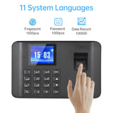 2.4 inch LCD Screen Intelligent Biometric Fingerprint Password Attendance hine Time Clock Employee Checking-in Recorder