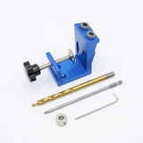 Pocket Hole Puncher Jig Kit Angle Drill Guide Set Wood Hole Saw Step Drill Bits For Wood Working Joinery Punch Locator Tools