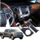 Center Console Air Conditioning Outlet Panel Decorative Frame for Toyota Tundra- 2014-2020, ABS Carbon Fiber