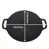 1pc, Cast Iron Roti Tawa, Double Handled Cast Iron Crepe Pan For Dosa, Tortillas, Nonstick Round Griddle Grill Pan For BBQ