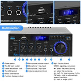 AK45/AK35 800W Home Power Amplifier 2 Channel Bluetooth 5.0 Mini Hifi Digital Stereo Sound Amplifier Support FM USB SD Mic input