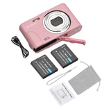 Andoer Digital Camera 48MP 1080P 2.4-inch IPS Screen 16X Zoom Auto Focus Self-Timer Anti-shaking with 2pcs Batteries Hand Strap