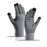 Winter Warm Windprooll Finger Knitted Gloves with Touch Screen for Outdoor Cycg Motorcycle Skiing Hand Warmer Accessories
