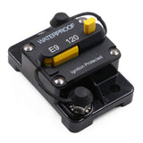 Surface-Mount Breakers 120A Waterproof Circuit Breaker Fuse Holder with Manual Reset Toggle Switch 12V- 72V DC