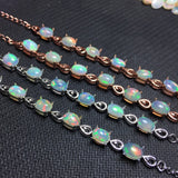 Women's Silver Inlaid Natural Opal Bracelet