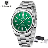 2024 BENYAR New Mechanical Wristwatches 10Bar Waterproof Automatic Stainless Steel Sports Diving Watch for Men