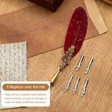 Retro Feather Dip Set Vintage Quill Pen Elegant Style Calligraphy Writing Signature with Replacement Nibs Ideal for Letters