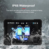 Waterproof 5 Inch Navigator 1000Nit Screen Portable Motorcycle Wireless Carplay with Cameras Dual Bluetooth