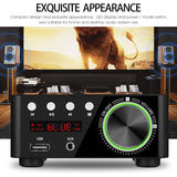 Bluetooth 5.0 Amplifier U-disk TF Card Playback Stereo Digital Sound Amp, Sier, Power Adapter, US Plug