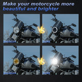 7 Inch Motorcycle Round LED Headlight with Housing Bucket, High/Low Beam, Turn Signal, DRL Angle Eyes