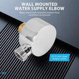 Supply Elbow,Brass Round Wall Mount Shower Hose Connector Accessories G1/2Inch Water Outlet for Shower-Sier