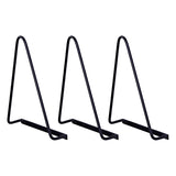 Set Of 3 Wrought Iron Triangular Wall-Mounted Magazine Holders, Black Vinyl Record Stand