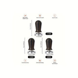1pc, 51/53/58mm Coffee Tamper, Spring-loaded Calibrated Tamper With Premium Stainless Steel Anodized Aluminum Handle And Stand