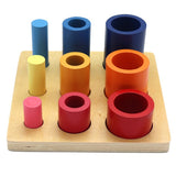 Early Learning Kindergarten Sensory Aids Rainbow Round Ladder Building Blocks Teaching Toys