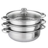 3 Tier Cooking with Lid Stainless Steel Steamer Cooker Steam Pot for Vegetable Dumpg Stock Sauce Food