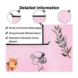 16 Pack Pink Canvas Makeup Bag,Bulk Cosmetic Bags with Multi-Color Zipper,Canvas Zipper Pencil Case Pouch,DIY Craft