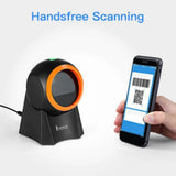 Eyoyo Platform Hands-Free 1D 2D Desktop Scanner QR Bar code Scan Reader Support Screen Scanning for Warehouse, Supermarket, Retail Store, Bookstore Pos System